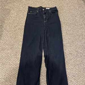 Zara - Dark Rinse Waist, Straight Leg Jeans - Size 8